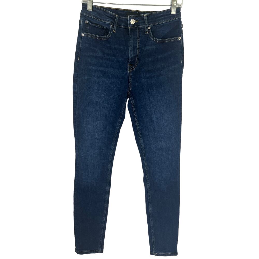 FREE ASSEMBLY High Rise Skinny Dark Denim Jeans SZ 8